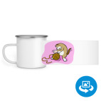 Кружка металлическая белая (круговая запечатка)