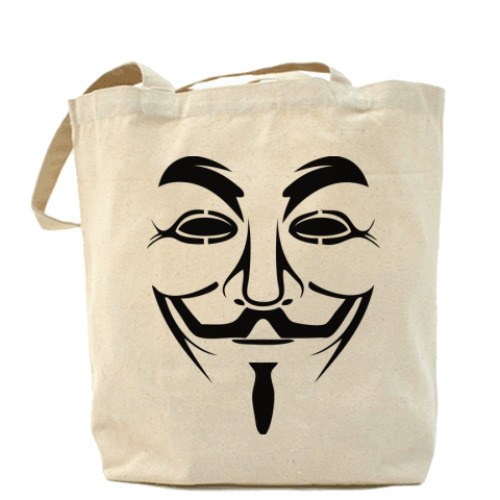 Сумка шоппер с принтом Маска Анонимуса