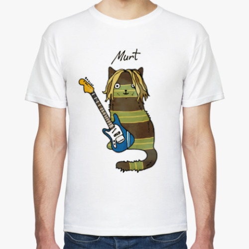 Футболка с принтом Кот Мурт из серии 'Music cats'