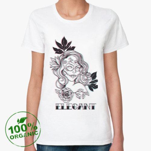 Женская футболка из органик-хлопка Элегантная девушка