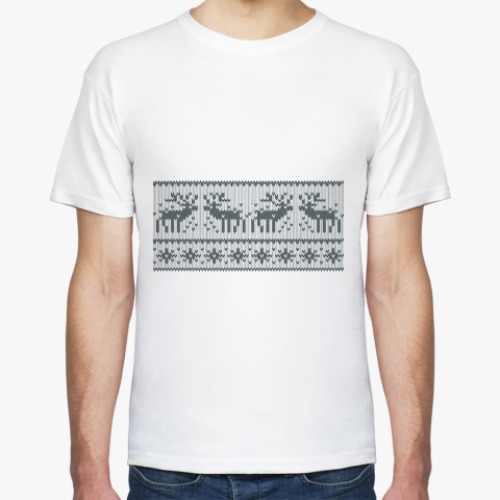 Футболка с принтом свитер с оленями