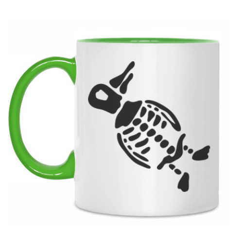 Кружка с принтом Скелет пингвина