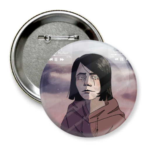 Значок 75мм с принтом Джерард Уэй