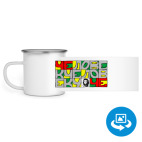 Кружка металлическая белая (круговая запечатка)