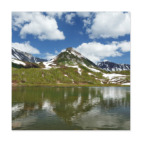 Полуостров Камчатка, горы, горное озеро, отражение