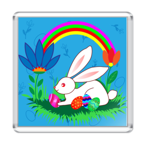 Магнит с принтом  Пасхальный кролик