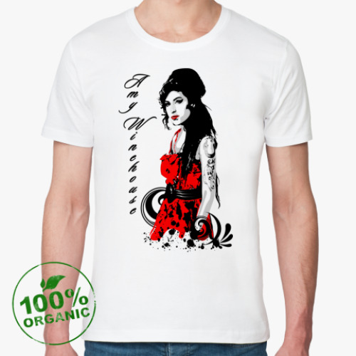 Футболка из органик-хлопка с принтом Эми Уайнхаус - Amy Winehouse