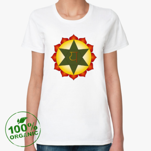 Женская футболка из органик-хлопка Янтра Анахата-чакры