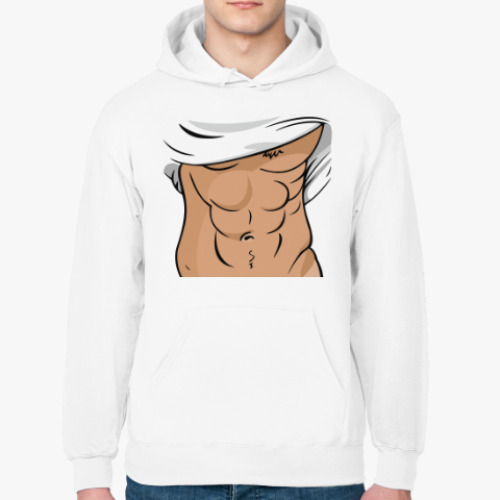 Толстовка худи с принтом Мужской пресс