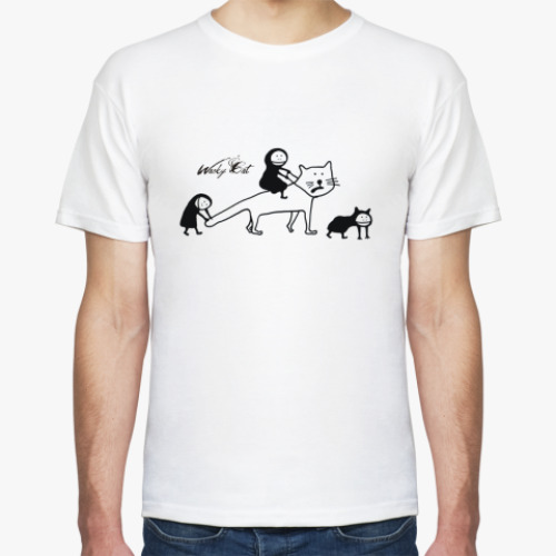 Футболка с принтом Верхом на коте