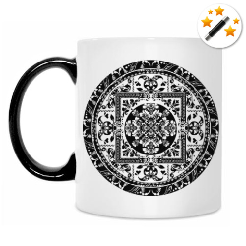 Кружка-хамелеон с принтом Красивый орнаментальный дизайн