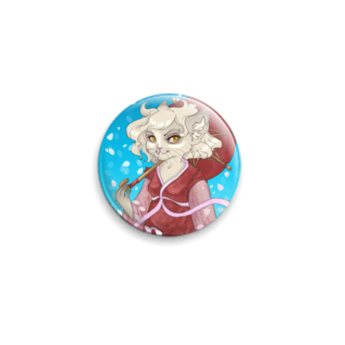 Значок 25мм Вишневая кошечка