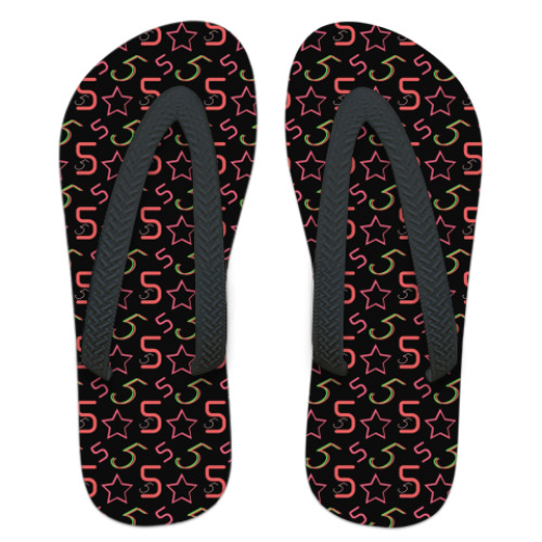 Шлепанцы (сланцы) с принтом Счастливое число