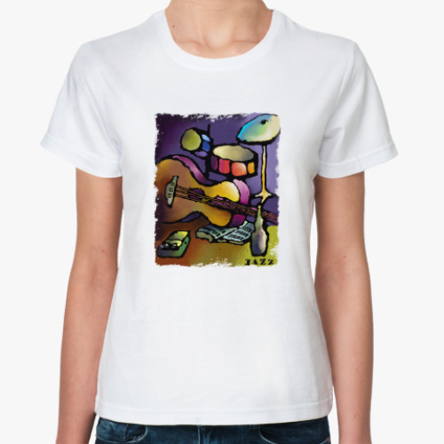 Классическая футболка с принтом  JAZZ