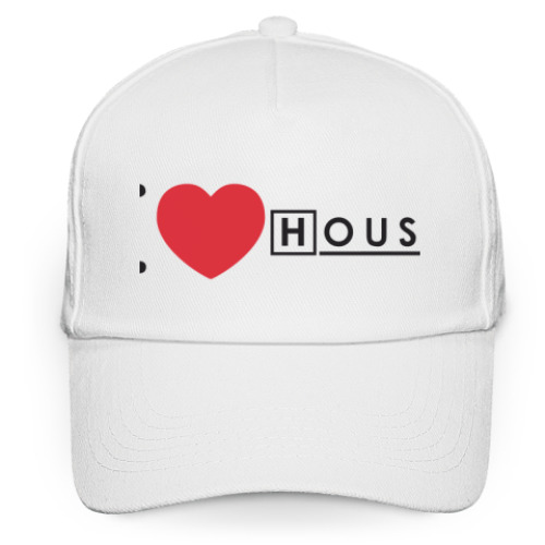 Кепка бейсболка с принтом I love house