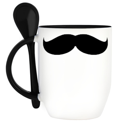 Кружка с ложкой  НОСИ УСЫ 2!