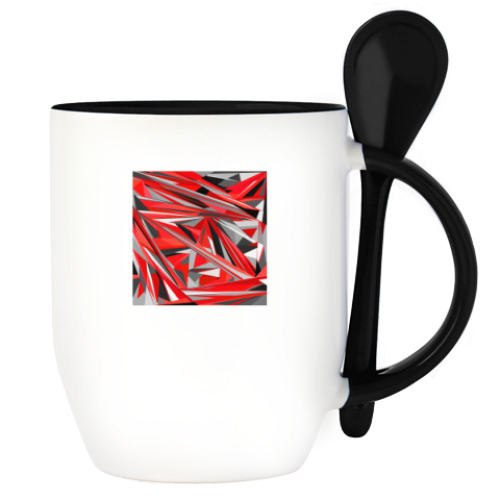 Кружка с ложкой с принтом Анархист арт