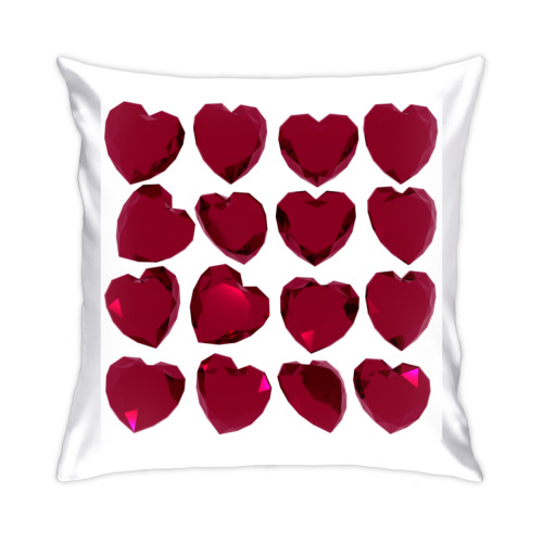 Подушка с принтом Crystal Hearts