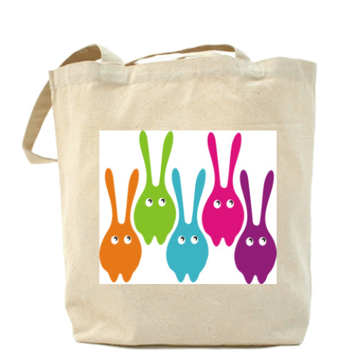 Сумка шоппер с принтом  'Зайцы'