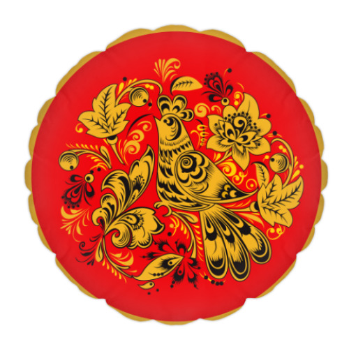 Подушка с принтом Русская роспись хохлома