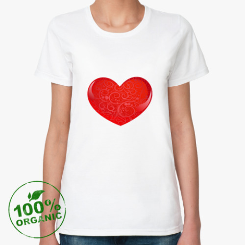Женская футболка из органик-хлопка Стеклянное сердце