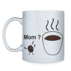 Кружка серебристая Mom ? Мам?