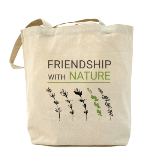 Сумка шоппер friendship with nature,  дружба с природой, трава
