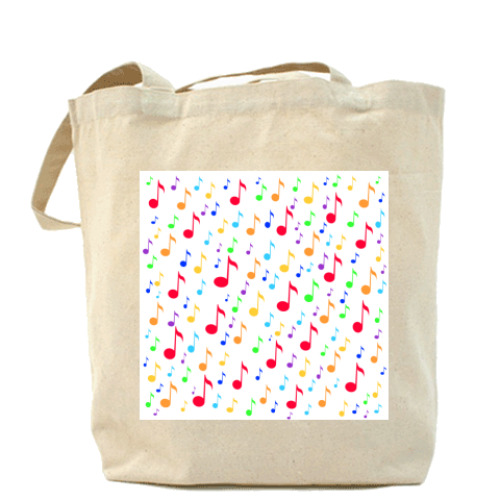 Сумка шоппер с принтом  'Ноты'