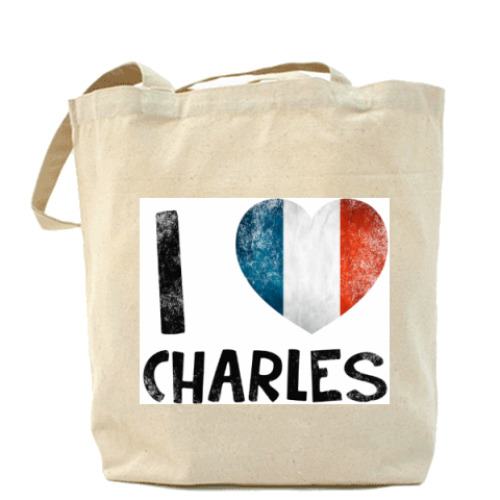 Сумка шоппер с принтом I LOVE CHARLES