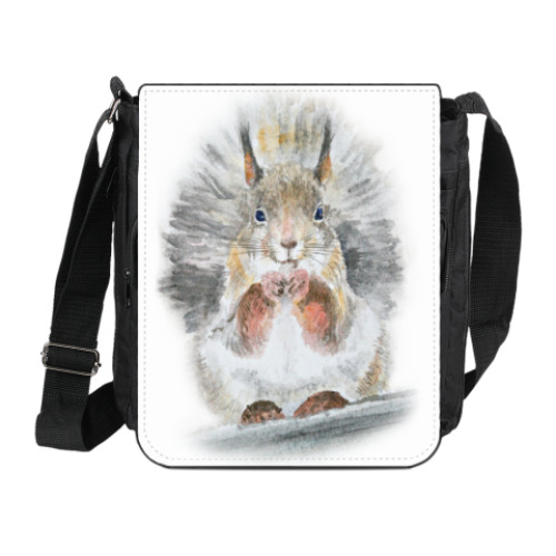 Сумка на плечо (мини-планшет) с принтом Белочка!