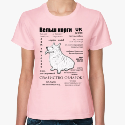 Женская футболка с принтом Корги. ЧаВо