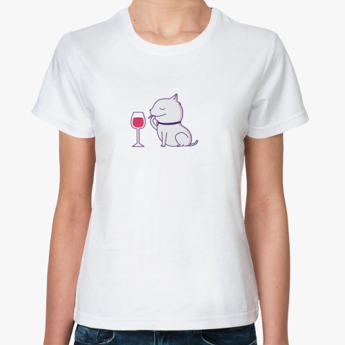 Классическая футболка смешной кот