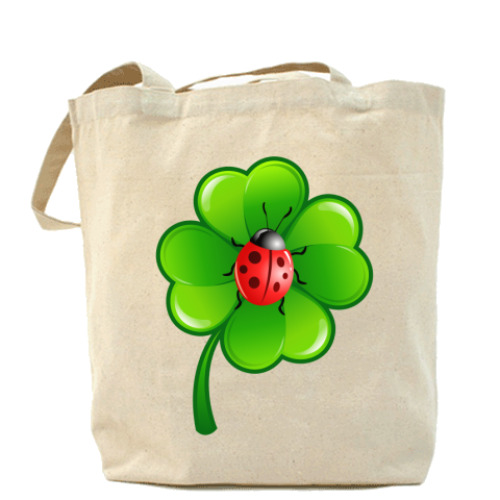 Сумка шоппер с принтом  Божья коровка