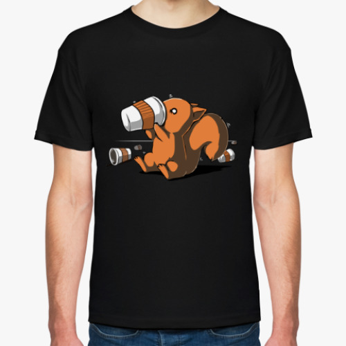 Футболка с принтом Squirrel & caffeine