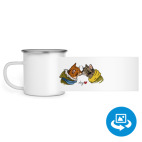 Кружка металлическая белая (круговая запечатка)