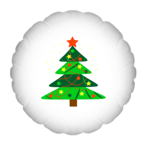 Подушка с принтом Новогодняя ёлка