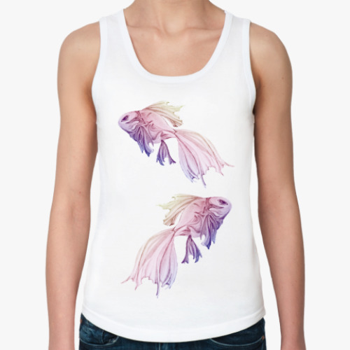 Женская майка с принтом Дивные создания - рыбы