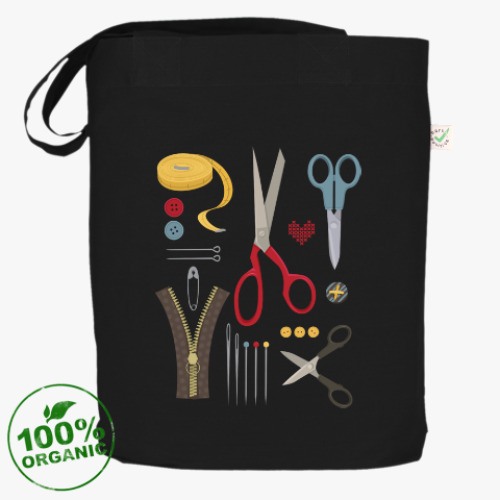 Сумка шоппер с принтом Набор рукодельницы