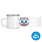 Кружка металлическая белая (круговая запечатка)