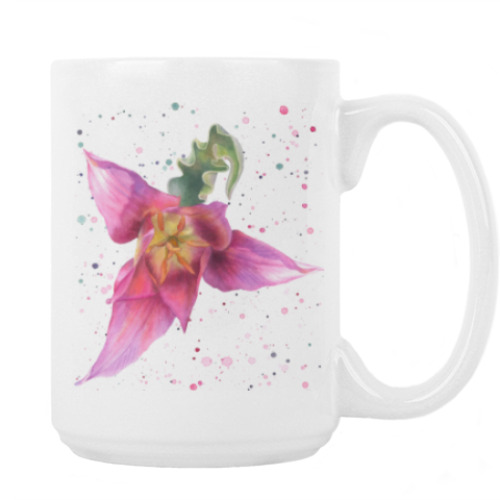 Кружка с принтом Яркий тюльпан