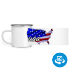 Кружка металлическая белая (круговая запечатка)