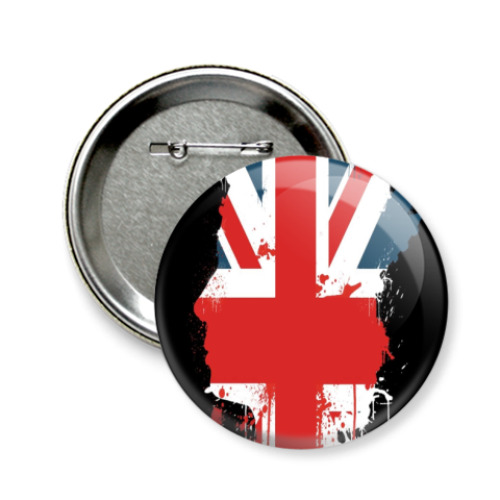 Значок 58мм с принтом union jack