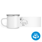 Кружка металлическая белая (круговая запечатка)