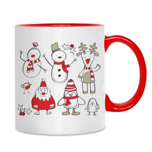 Кружка с принтом Новогодние герои