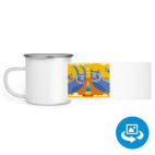 Кружка металлическая белая (круговая запечатка)