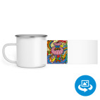 Кружка металлическая белая (круговая запечатка)