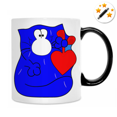 Кружка-хамелеон с принтом Кот