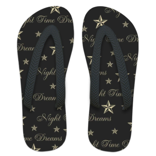 Шлепанцы (сланцы) с принтом Night Time Dreams