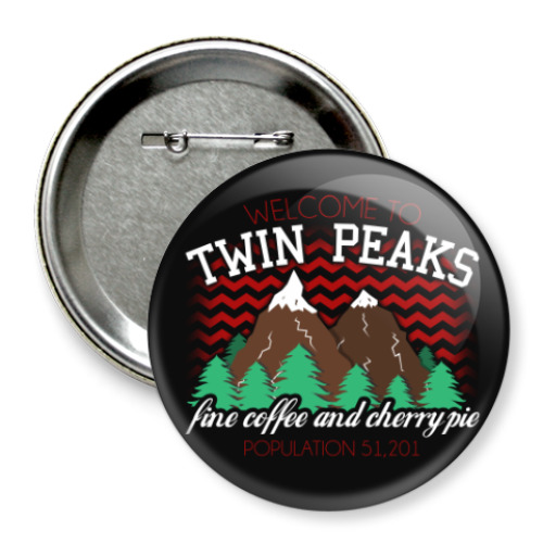 Значок 75мм Сериал Твин Пикс Twin Peaks