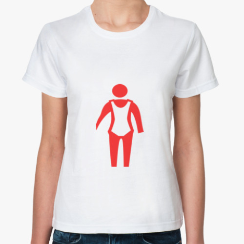 Классическая футболка с принтом Пляжница